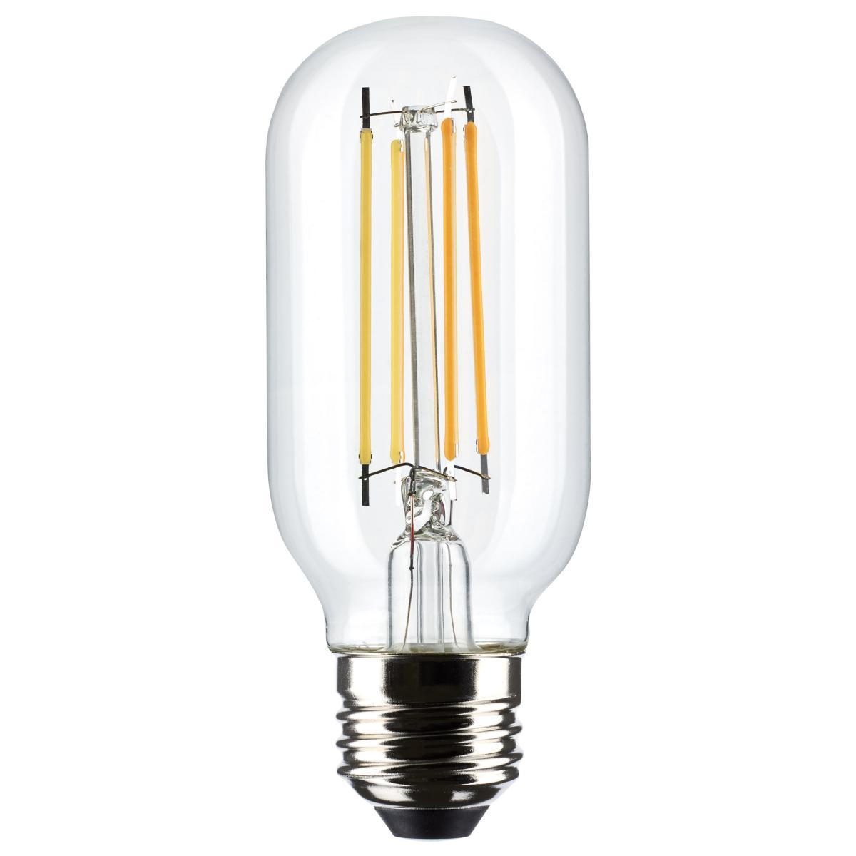 5.5W LED T14 Filament Bulb, 500 Lumens, Dimmable 2700K Warm Light, E26 Base, 120V, Satco S21379