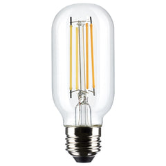 5.5W LED T14 Filament Bulb, 500 Lumens, Dimmable 2700K Warm Light, E26 Base, 120V, Satco S21379