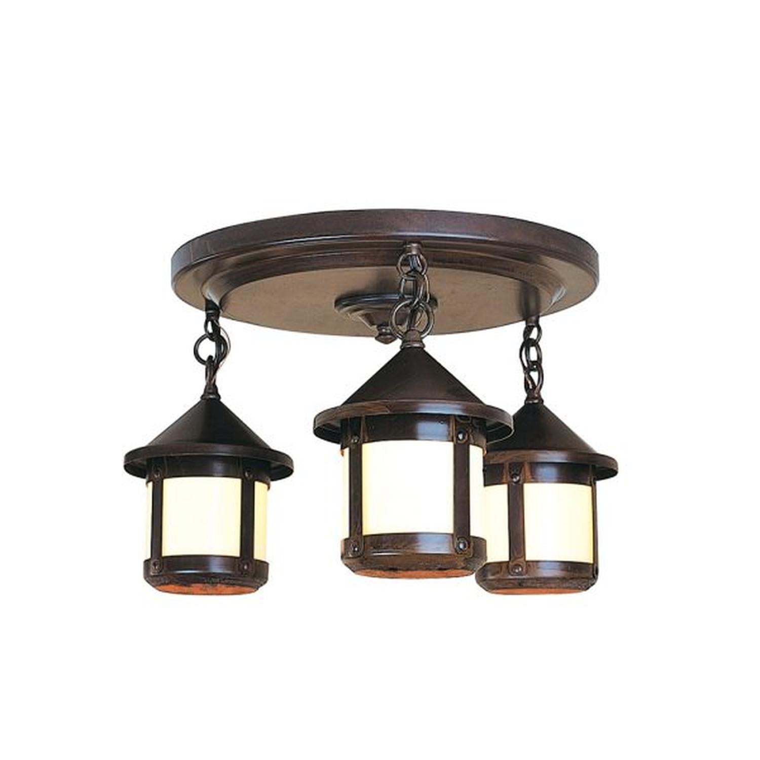 6″ Berkeley Short Body 3 Light Ceiling Mount - BCM-6S/3OF-BZ - Bronze by Arroyo Craftsman