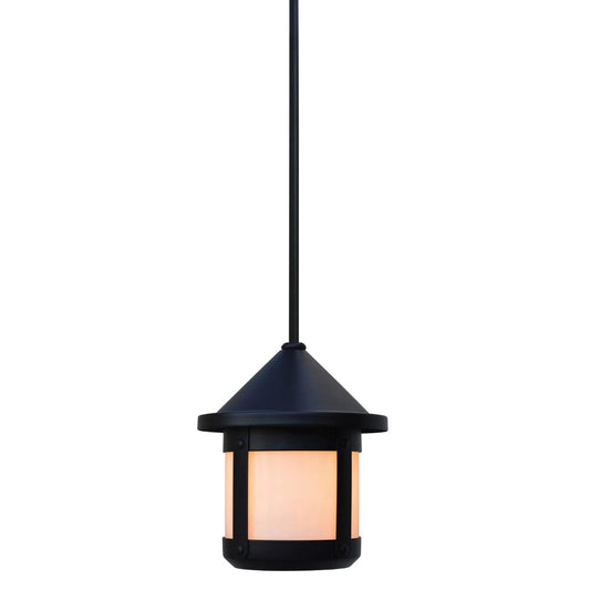 6″ Berkeley Short Body Stem Hung Pendant - BSH-6SWO-BK - Satin Black by Arroyo Craftsman