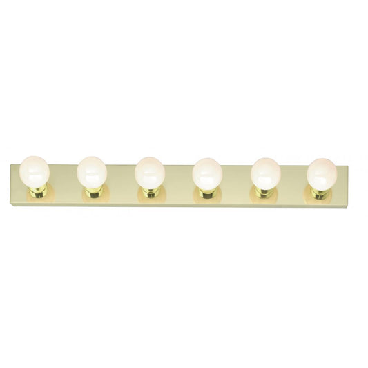 6 Light - 36" Vanity Strip - Polished Brass Finish - Satco SF77-190