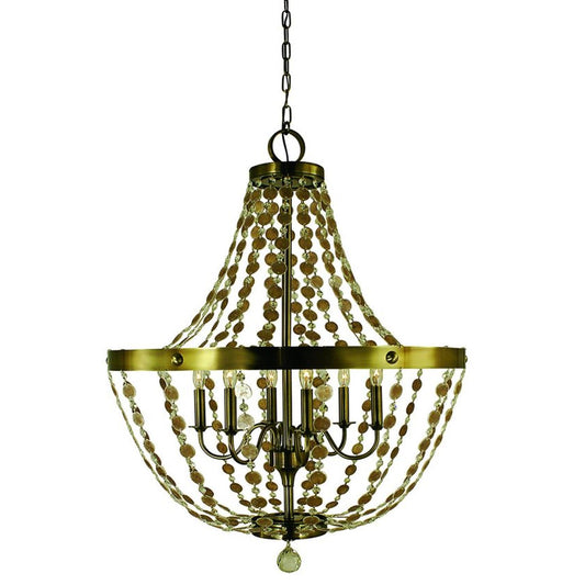 6-Light Antique Brass Naomi Chandelier - 4486 AB by Framburg