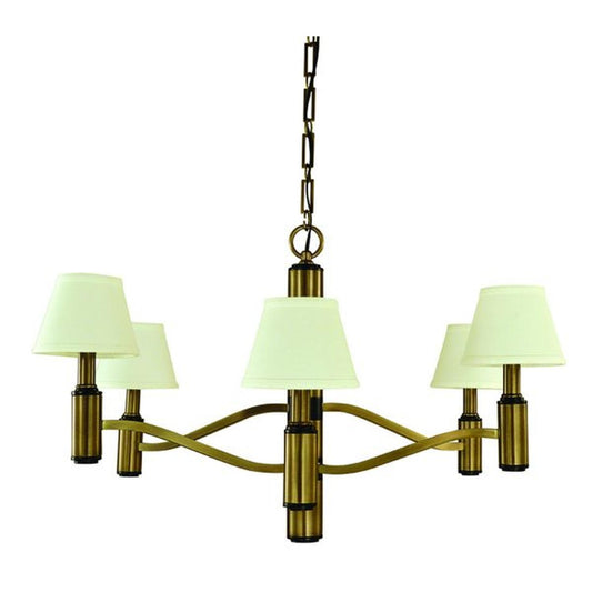 6-Light Antique Brass/Matte Black Accents Hampton Dining Chandelier - 5636 AB/MBLACK by Framburg