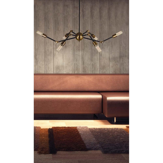 6-Light Antique Brass/Matte Black Felix Island - 4688 AB/MBLACK by Framburg