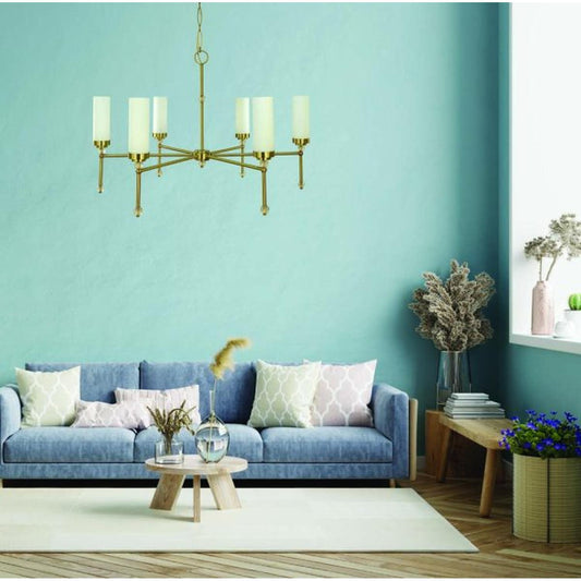 6-Light Brushed Brass Emily Dining Chandelier - 5880 BR by Framburg