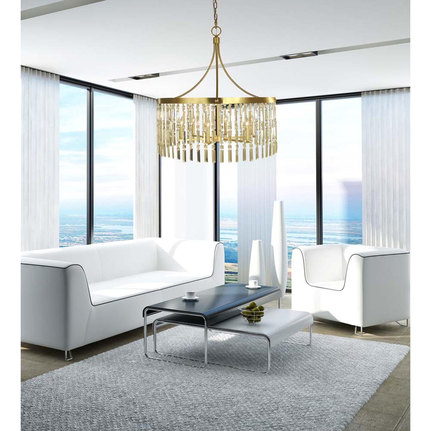 6-Light Brushed Brass Holly Dining Chandelier - 5756 BR by Framburg