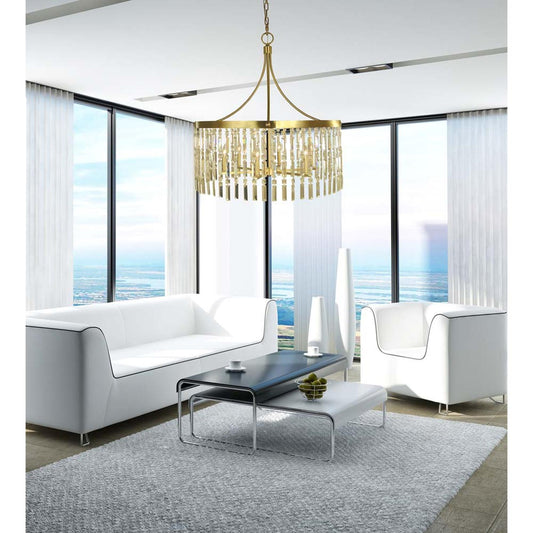 6-Light Brushed Brass Holly Dining Chandelier - 5756 BR by Framburg
