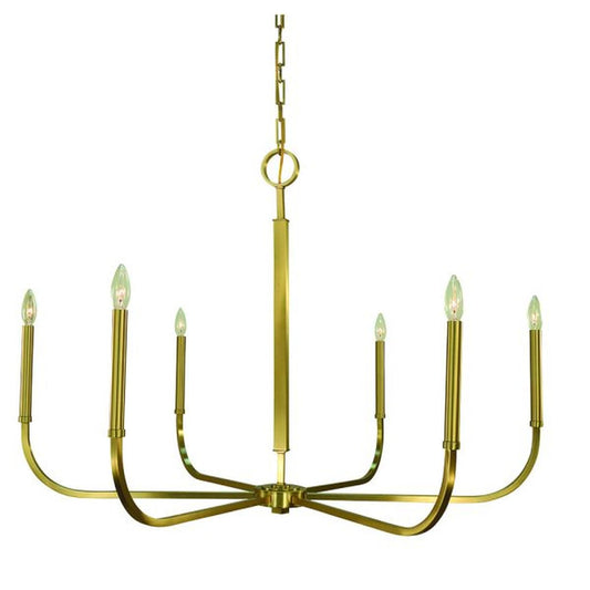 6-Light Brushed Brass Manhattan Dining Chandelier - 5874 BR by Framburg