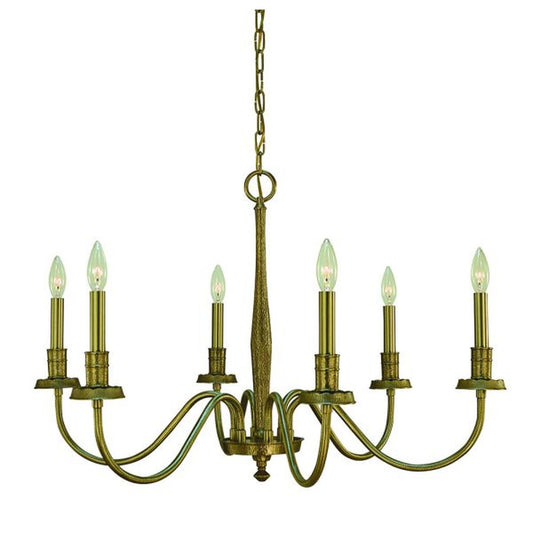 6-Light Brushed Brass Matera Dining Chandelier - 5786 BR by Framburg
