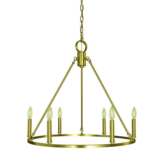6-Light Brushed Brass Midtown Dining Chandelier - 5656 BR by Framburg