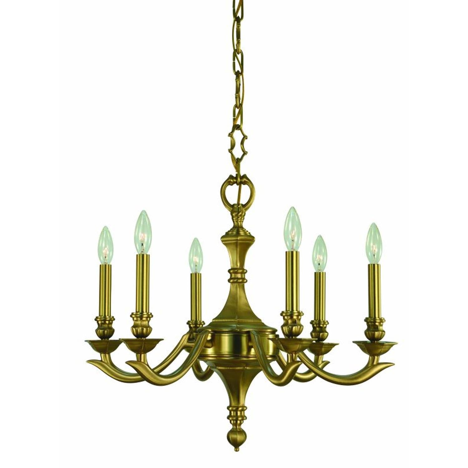6-Light Brushed Brass Scarsdale Dining Chandelier - 5936 BR by Framburg