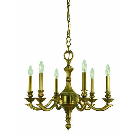 6-Light Brushed Brass Scarsdale Dining Chandelier - 5936 BR by Framburg