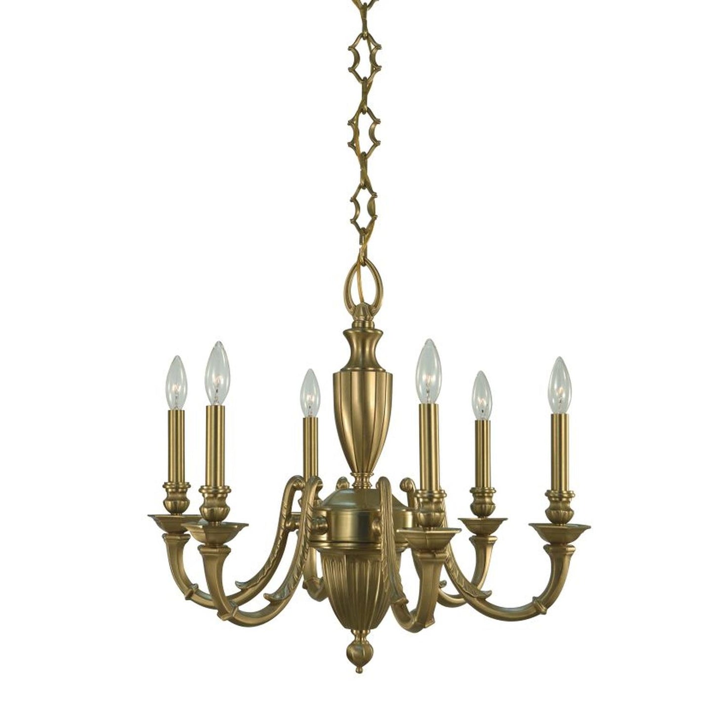 6-Light Brushed Brass Wellesley Dining Chandelier - 5946 BR by Framburg