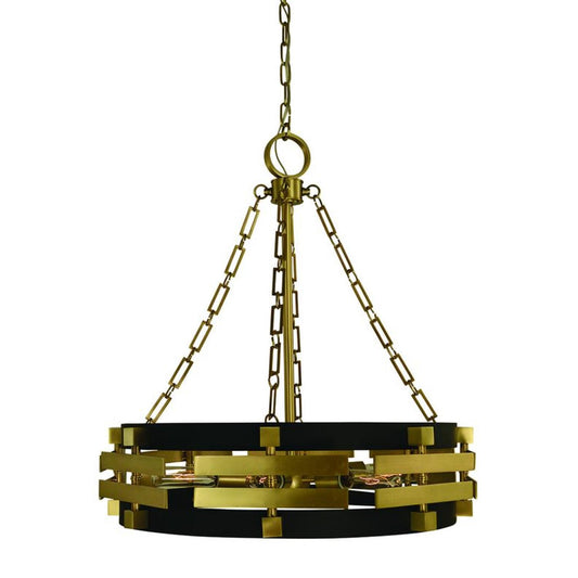 6-Light Brushed Brass With Matte Black Eden Dining Chandelier - 5746 BR/MBLACK by Framburg