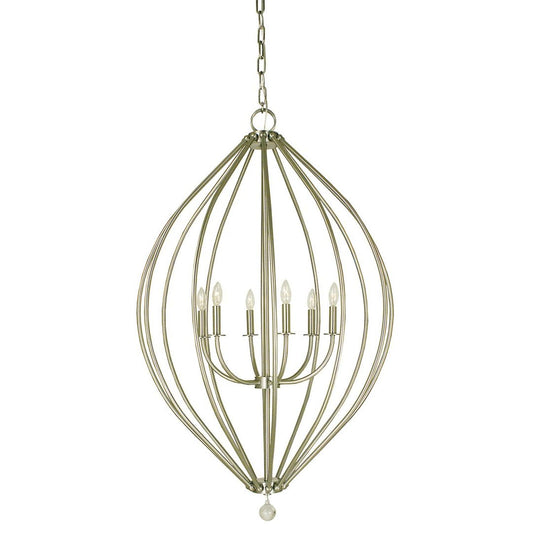 6-Light Brushed Nickel Chandelier - 4346 BN by Framburg