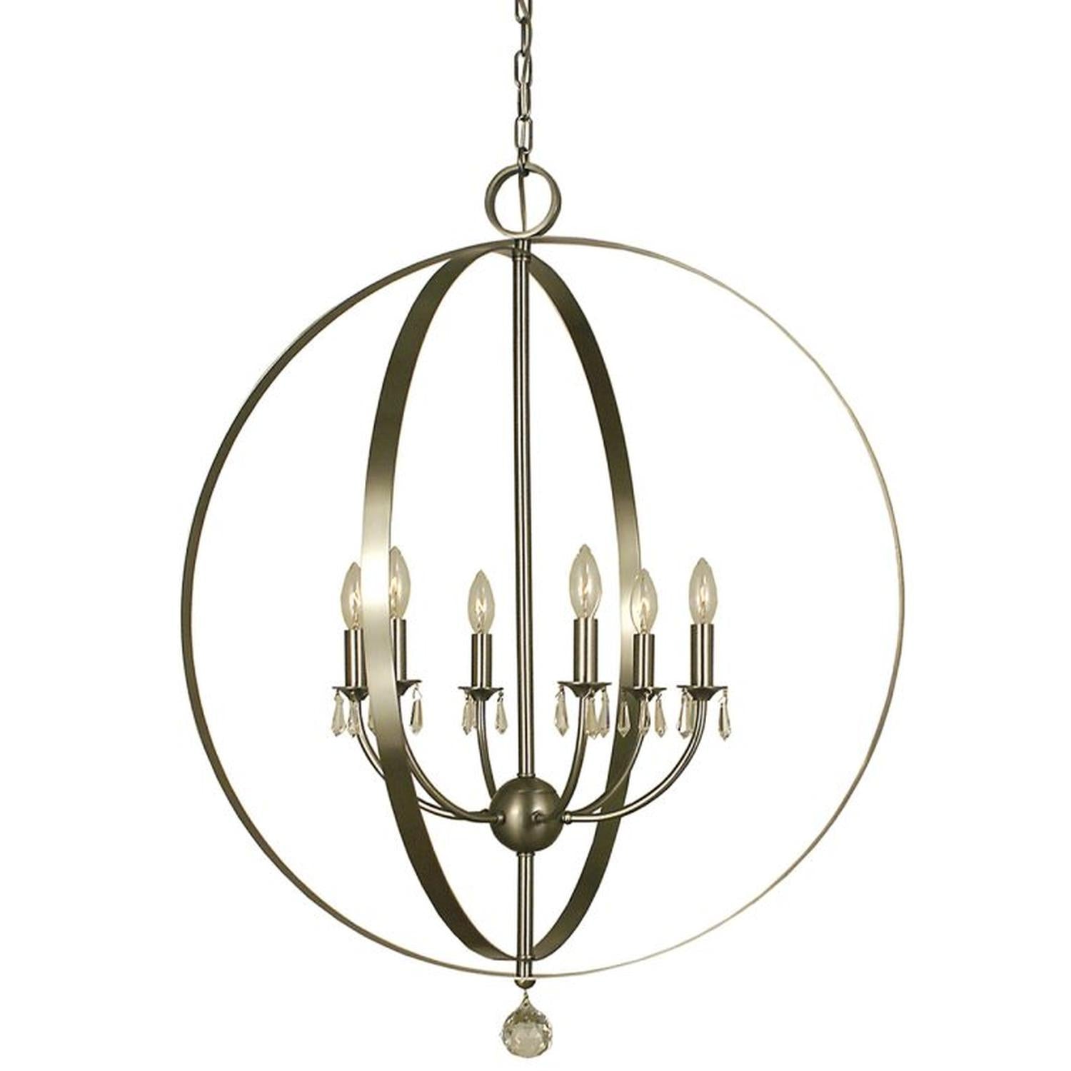 6-Light Brushed Nickel Constellation Foyer Chandelier - 4376 BN by Framburg