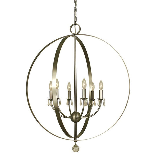6-Light Brushed Nickel Constellation Foyer Chandelier - 4376 BN by Framburg