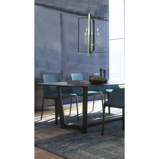 6-Light Brushed Nickel/Matte Black Symmetry Chandelier - 4865 BN/MBLACK by Framburg