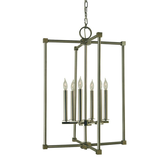 6-Light Brushed Nickel/Polished Nickel Lexington Chandelier - 4606 BN/PN by Framburg