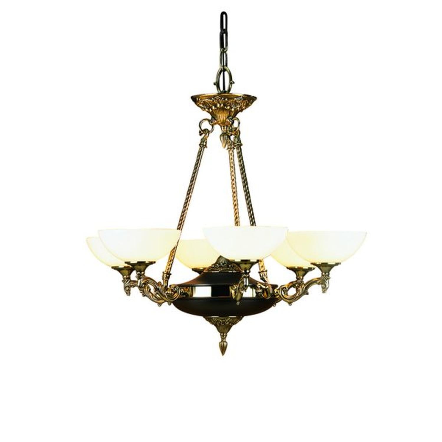 6-Light French Brass Napoleonic Dining Chandelier - 8406 FB by Framburg