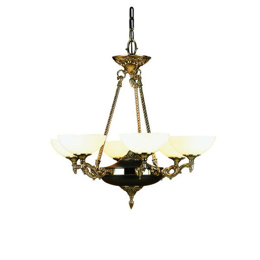 6-Light French Brass Napoleonic Dining Chandelier - 8406 FB by Framburg