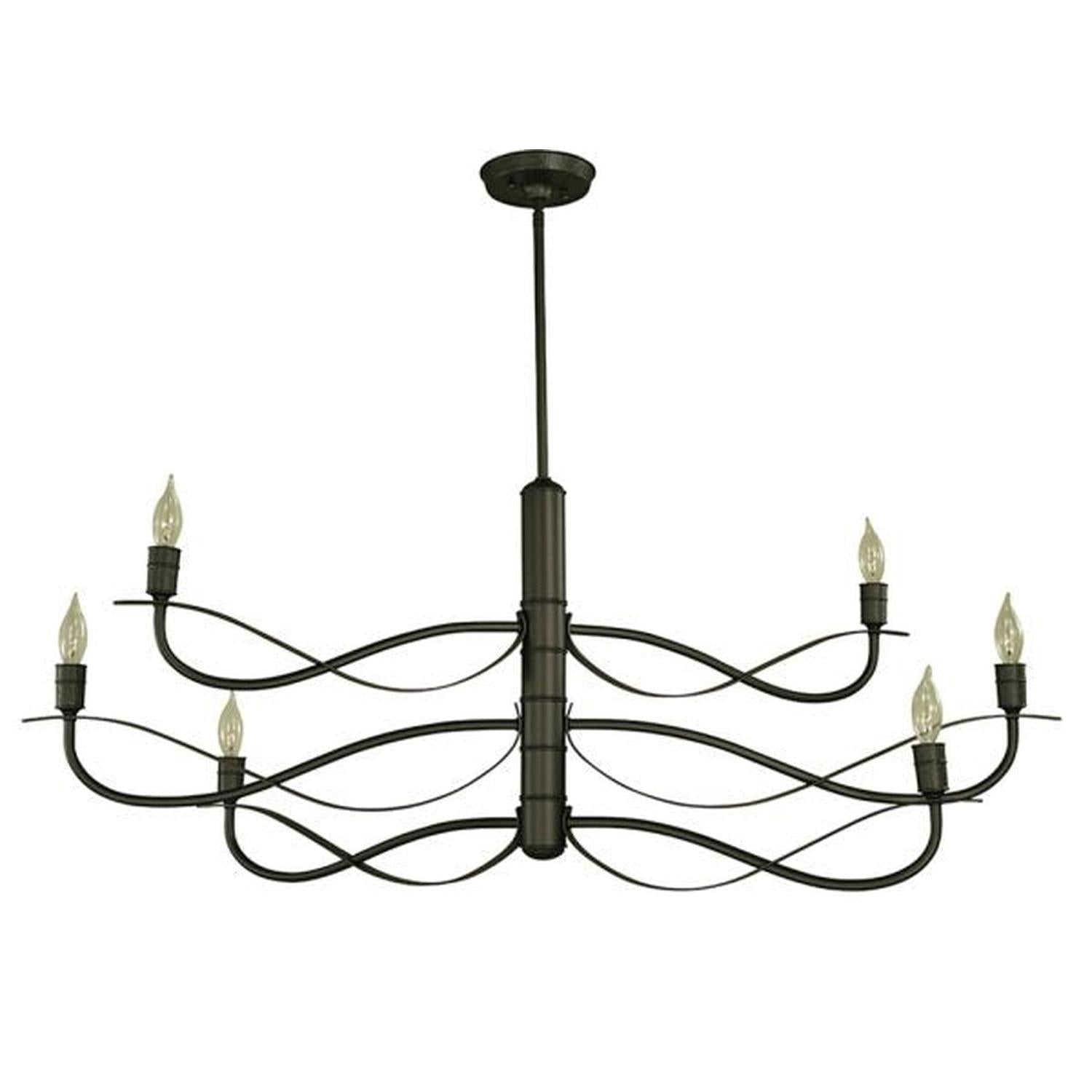 6-Light Iron Telluride Dining Chandelier - 5720 IRON by Framburg