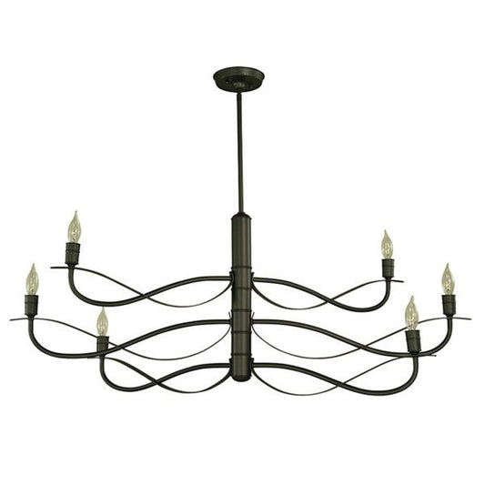6-Light Iron Telluride Dining Chandelier - 5720 IRON by Framburg