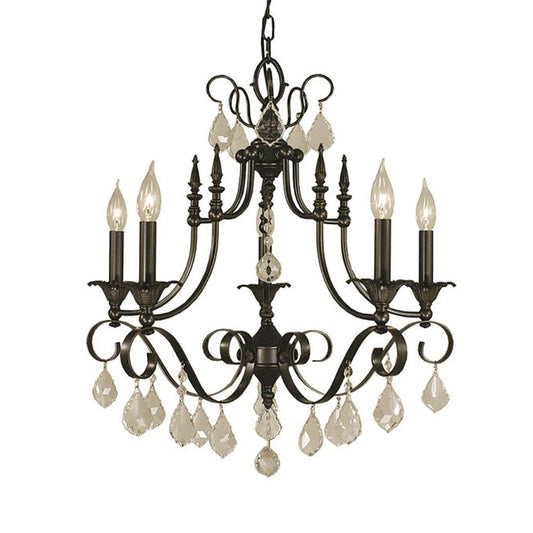 6-Light Mahogany Bronze Liebestraum Dining Chandelier - 2975 MB by Framburg