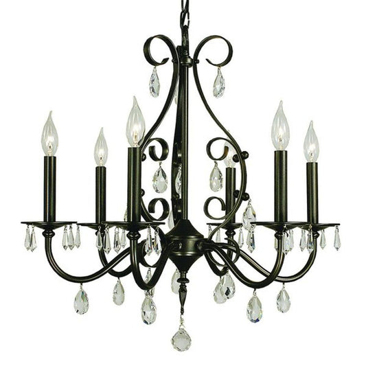 6-Light Mahogany Bronze Liebestraum Dining Chandelier - 2986 MB by Framburg