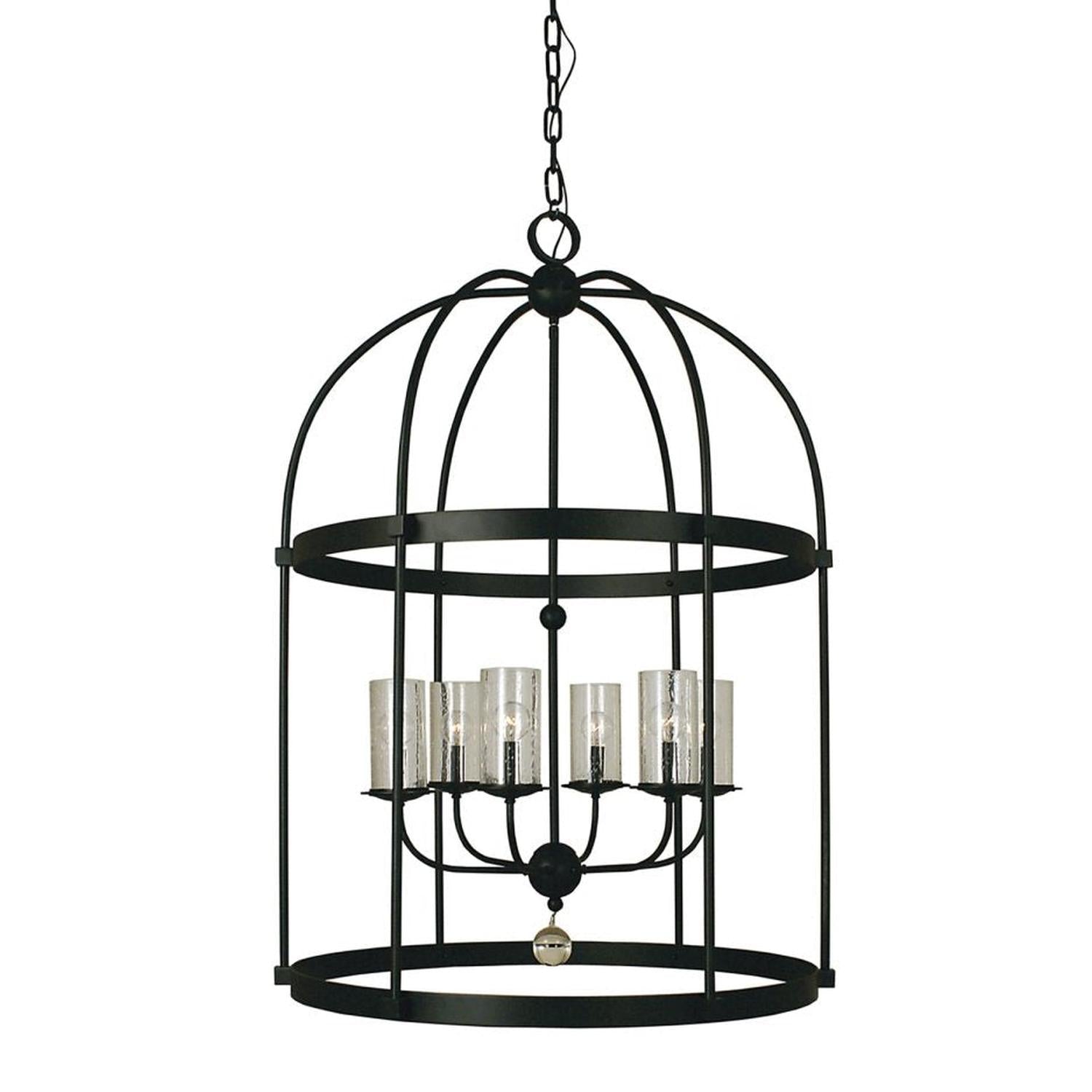 6-Light Matte Black Compass Foyer Chandelier - 1106 MBLACK by Framburg
