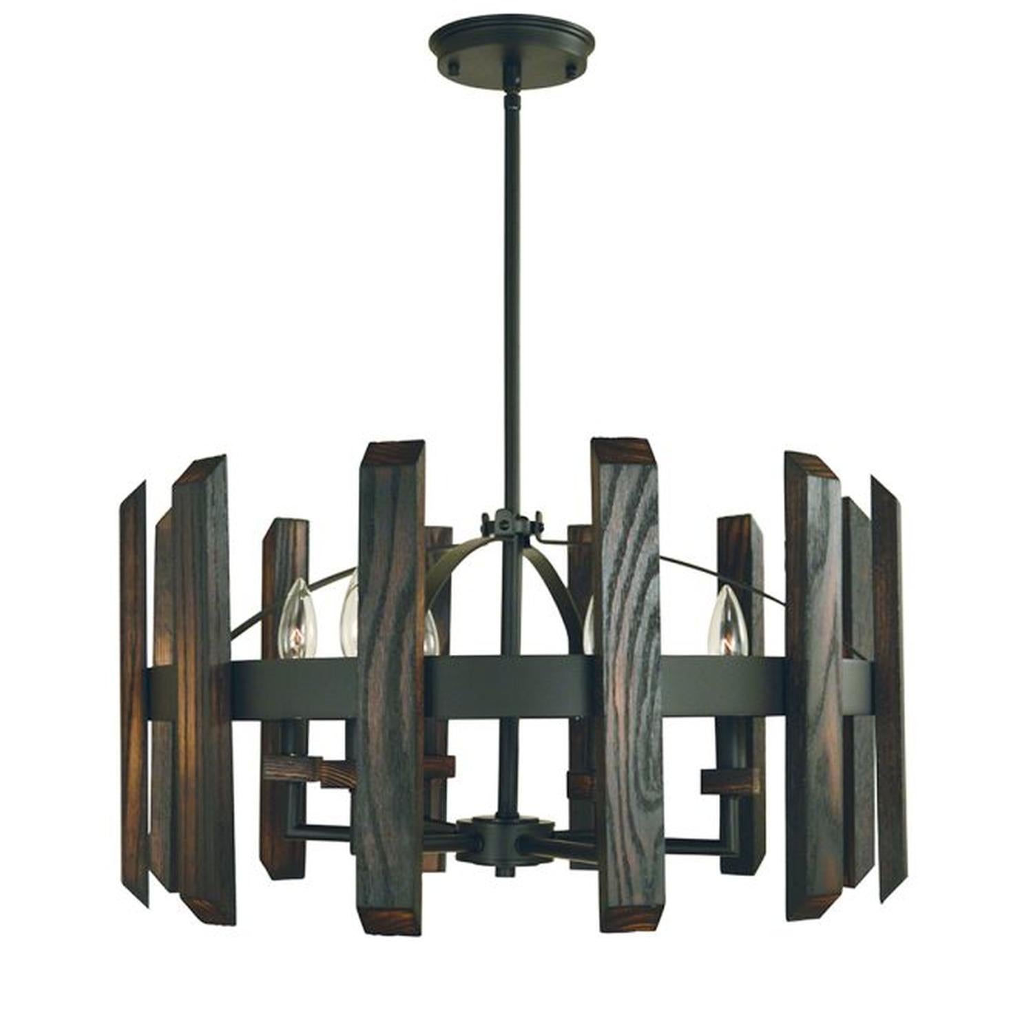 6-Light Matte Black Modern Farmhouse Dining Chandelier - 5375 MBLACK by Framburg