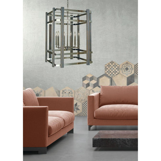 6-Light Polished Nickel Arcadia Chandelier - 5264 PN by Framburg