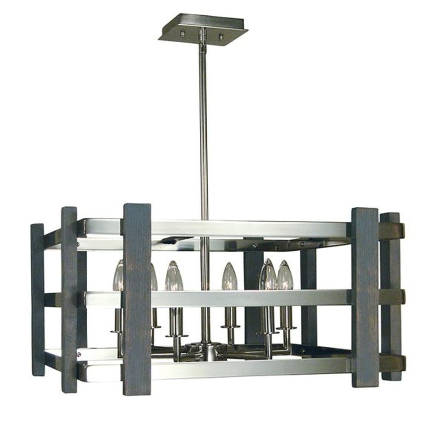 6-Light Polished Nickel Arcadia Dual Mount Chandelier - 5266 PN by Framburg