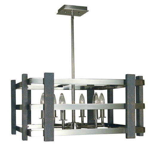 6-Light Polished Nickel Arcadia Dual Mount Chandelier - 5266 PN by Framburg