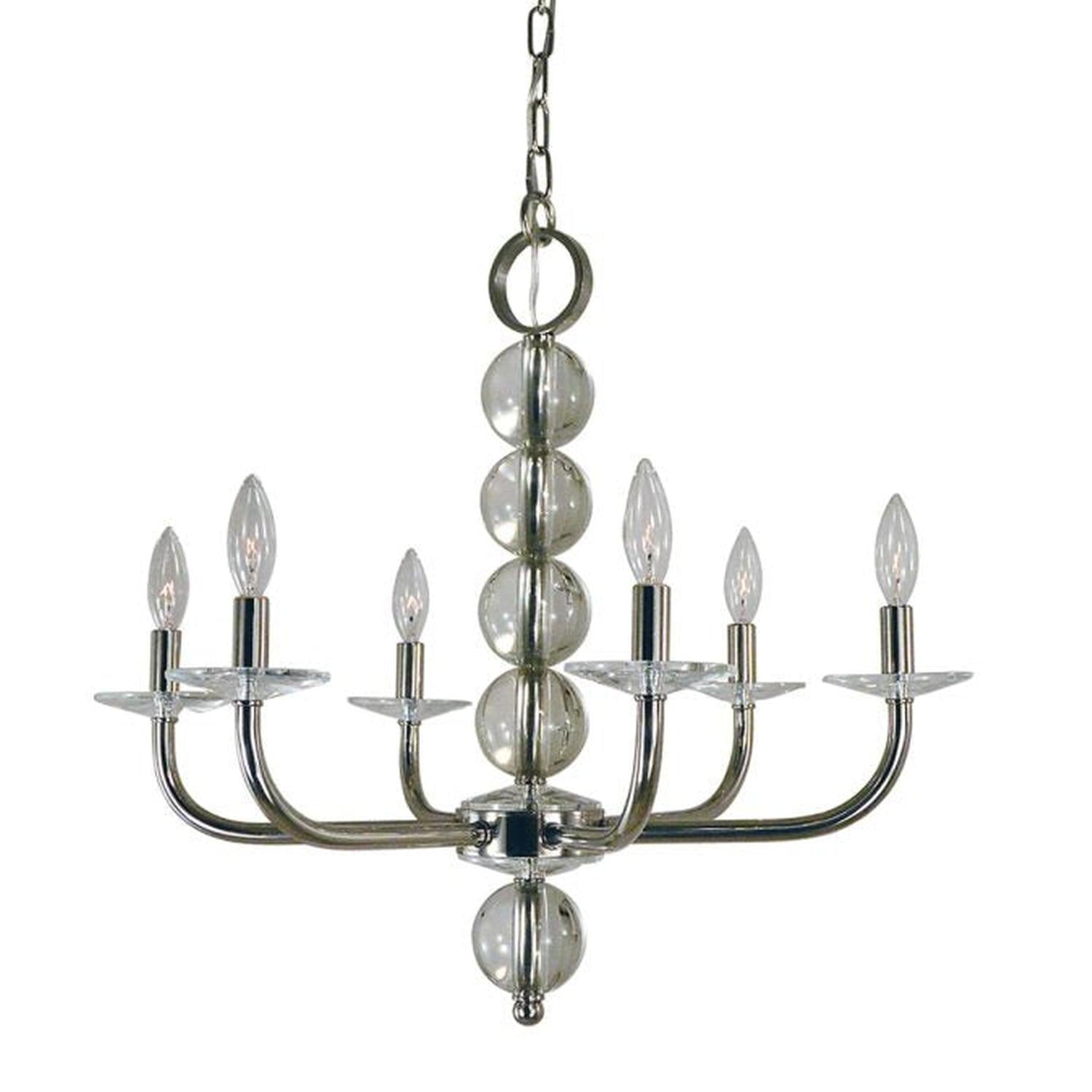 6-Light Polished Nickel Glamour Dining Chandelier - 4966 PN by Framburg
