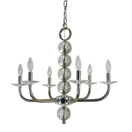 6-Light Polished Nickel Glamour Dining Chandelier - 4966 PN by Framburg