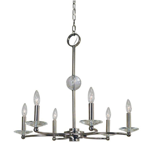 6-Light Polished Nickel Pirouette Chandelier - 3106 PN by Framburg