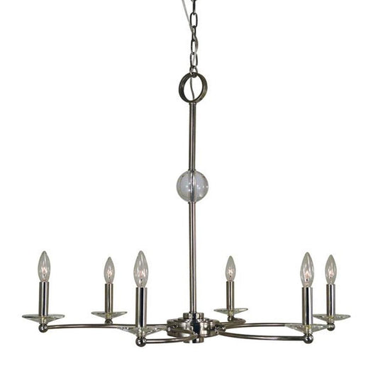 6-Light Polished Nickel Pirouette Chandelier - 3108 PN by Framburg
