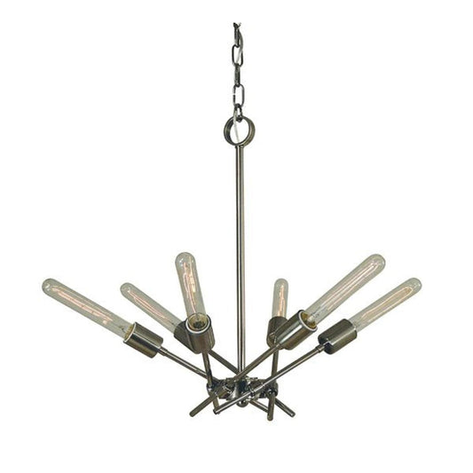 6-Light Polished Nickel Quasar Chandelier - 3076 PN by Framburg