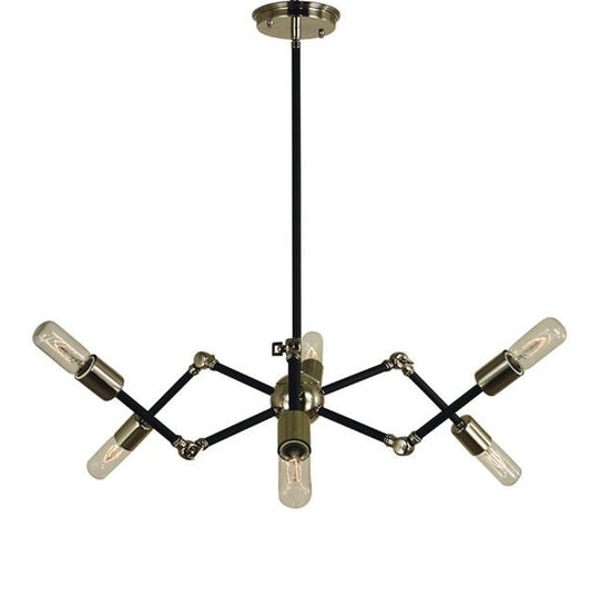 6-Light Polished Nickel/Matte Black Felix Chandelier - 4686 PN/MBLACK by Framburg