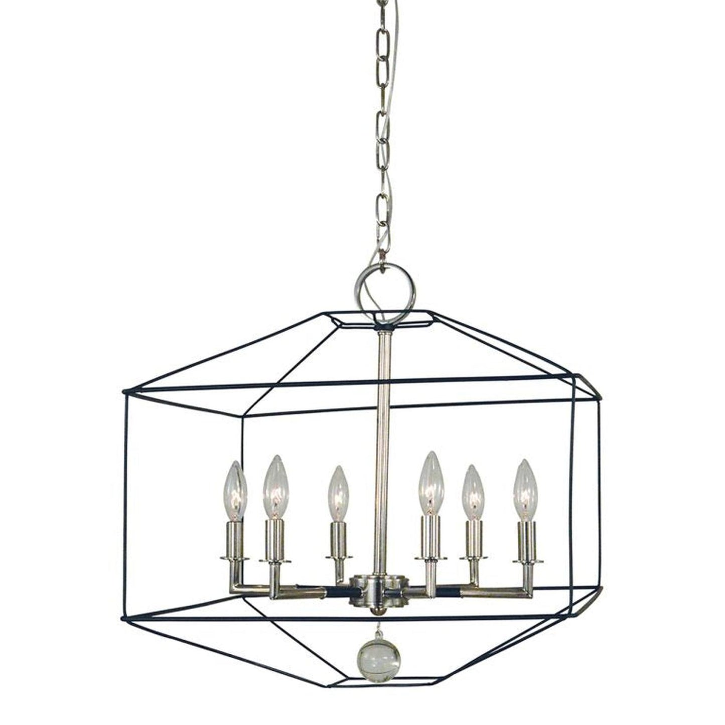 6-Light Polished Nickel/Matte Black Isabella Chandelier - 5306 PN/MBLACK by Framburg