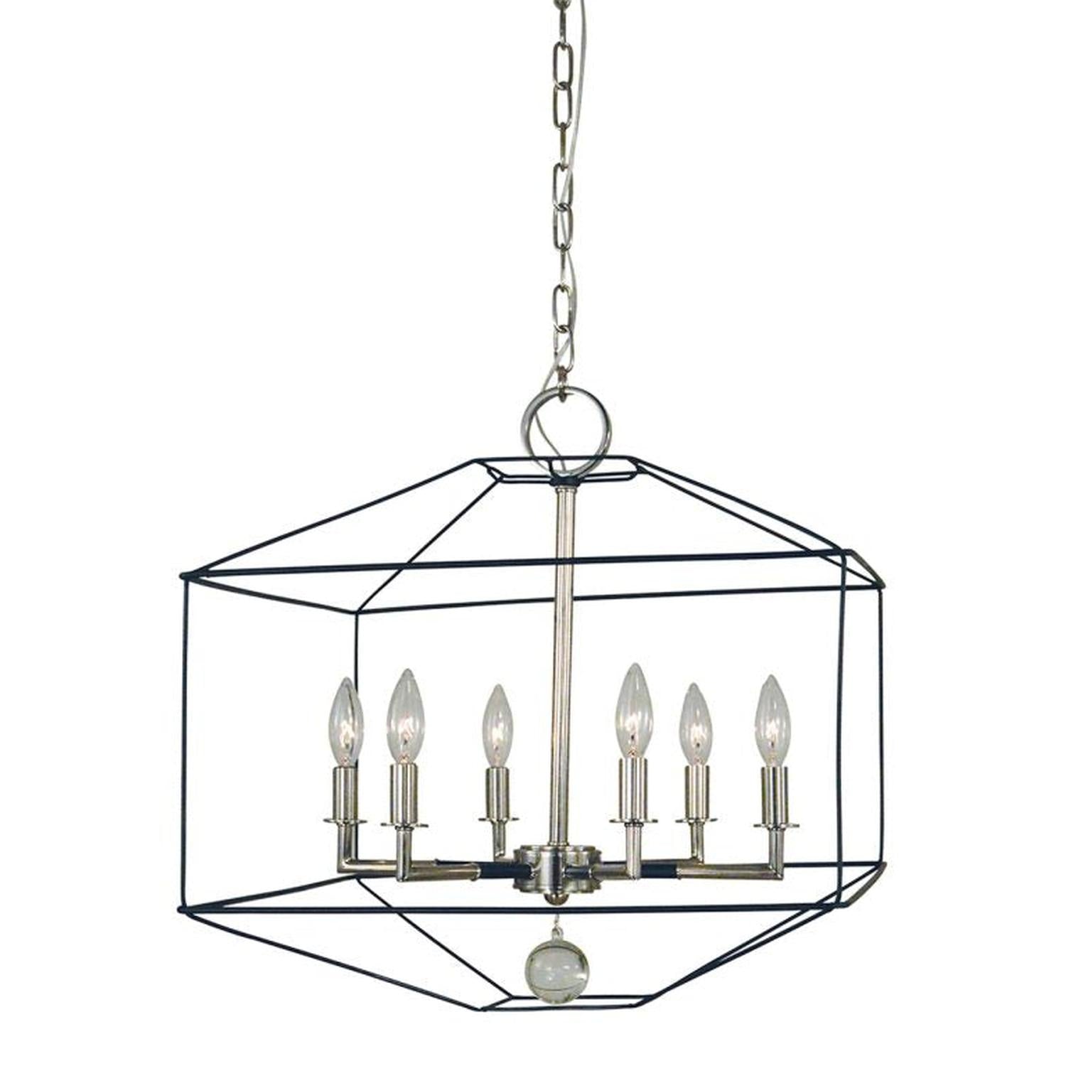 6-Light Polished Nickel/Matte Black Isabella Chandelier - 5306 PN/MBLACK by Framburg