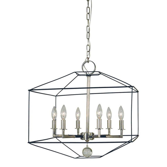 6-Light Polished Nickel/Matte Black Isabella Chandelier - 5306 PN/MBLACK by Framburg