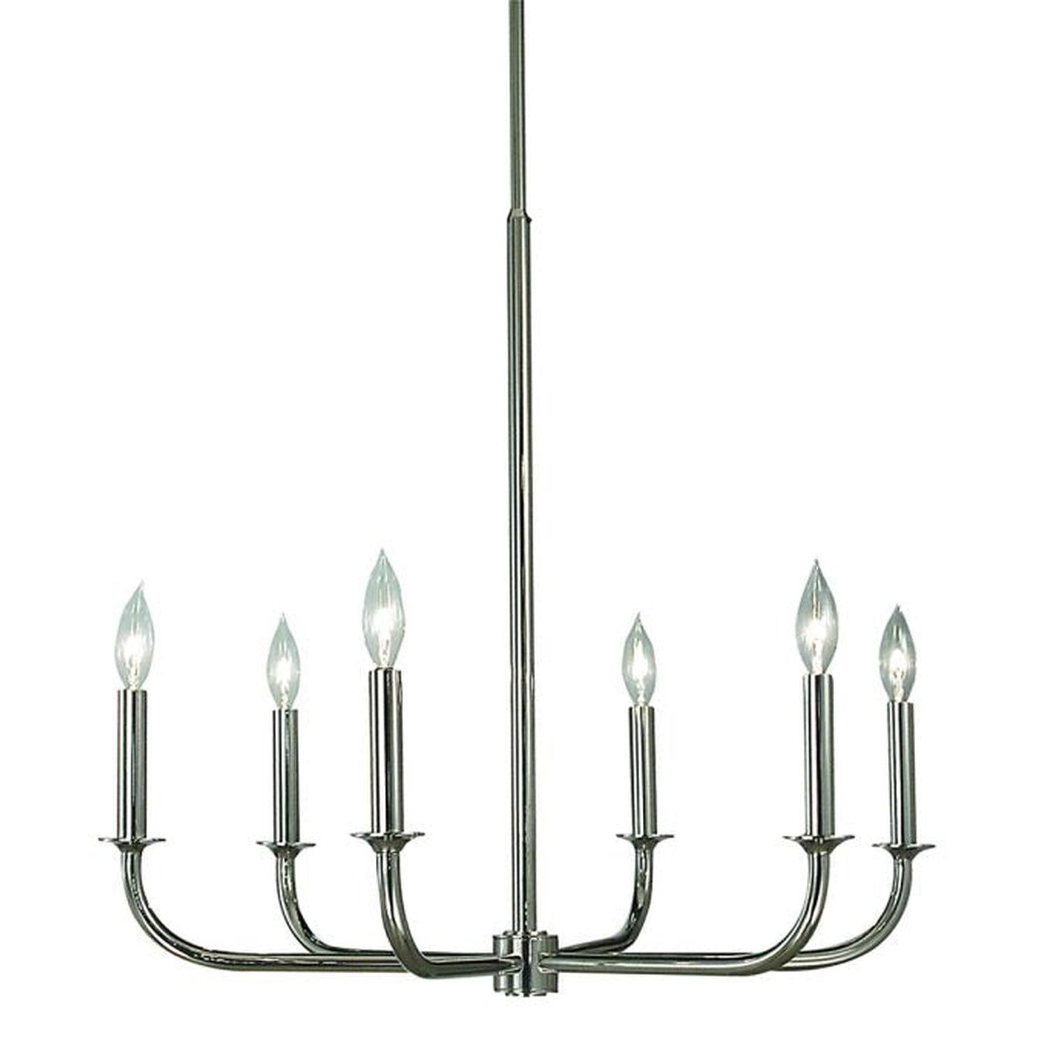 6-Light Polished Silver Moderne Dining Chandelier - 1055 PS by Framburg
