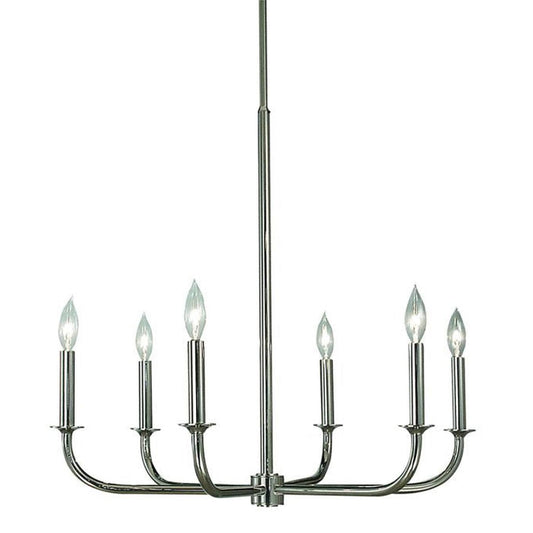 6-Light Polished Silver Moderne Dining Chandelier - 1055 PS by Framburg