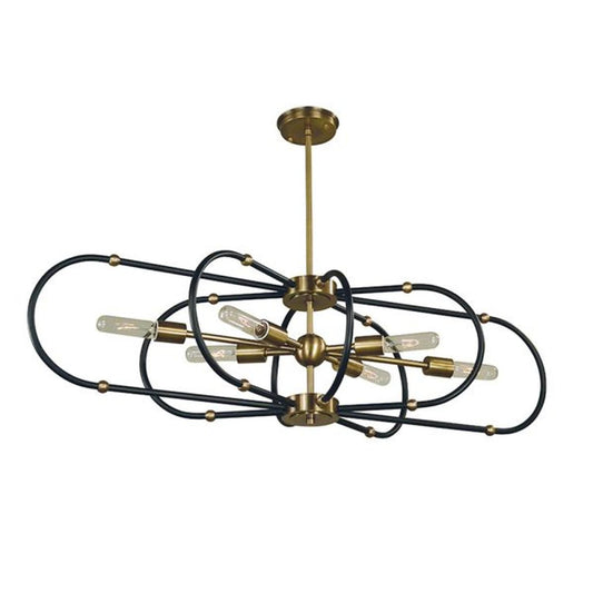 6-Light Pulsar Dining Chandelier - 5106 AB/MBLACK by Framburg
