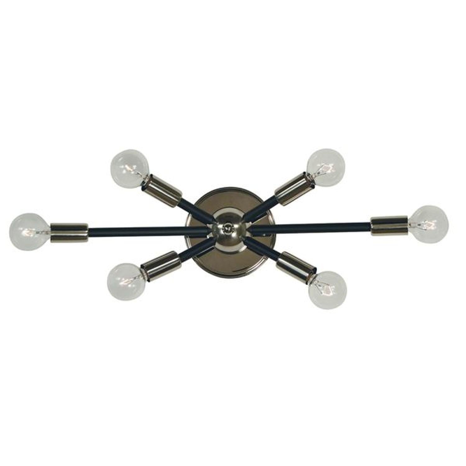 6-Light Simone Sconce - 5015 PN/MBLACK by Framburg