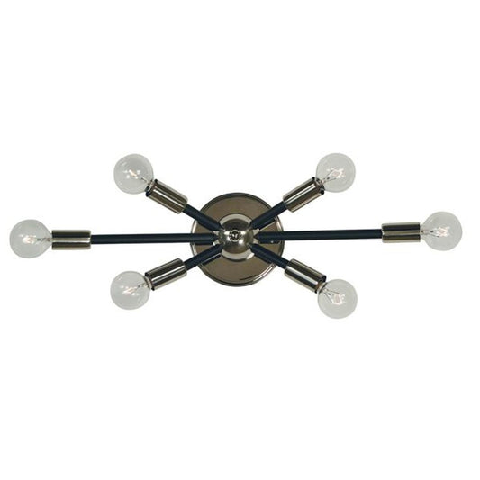 6-Light Simone Sconce - 5015 PN/MBLACK by Framburg