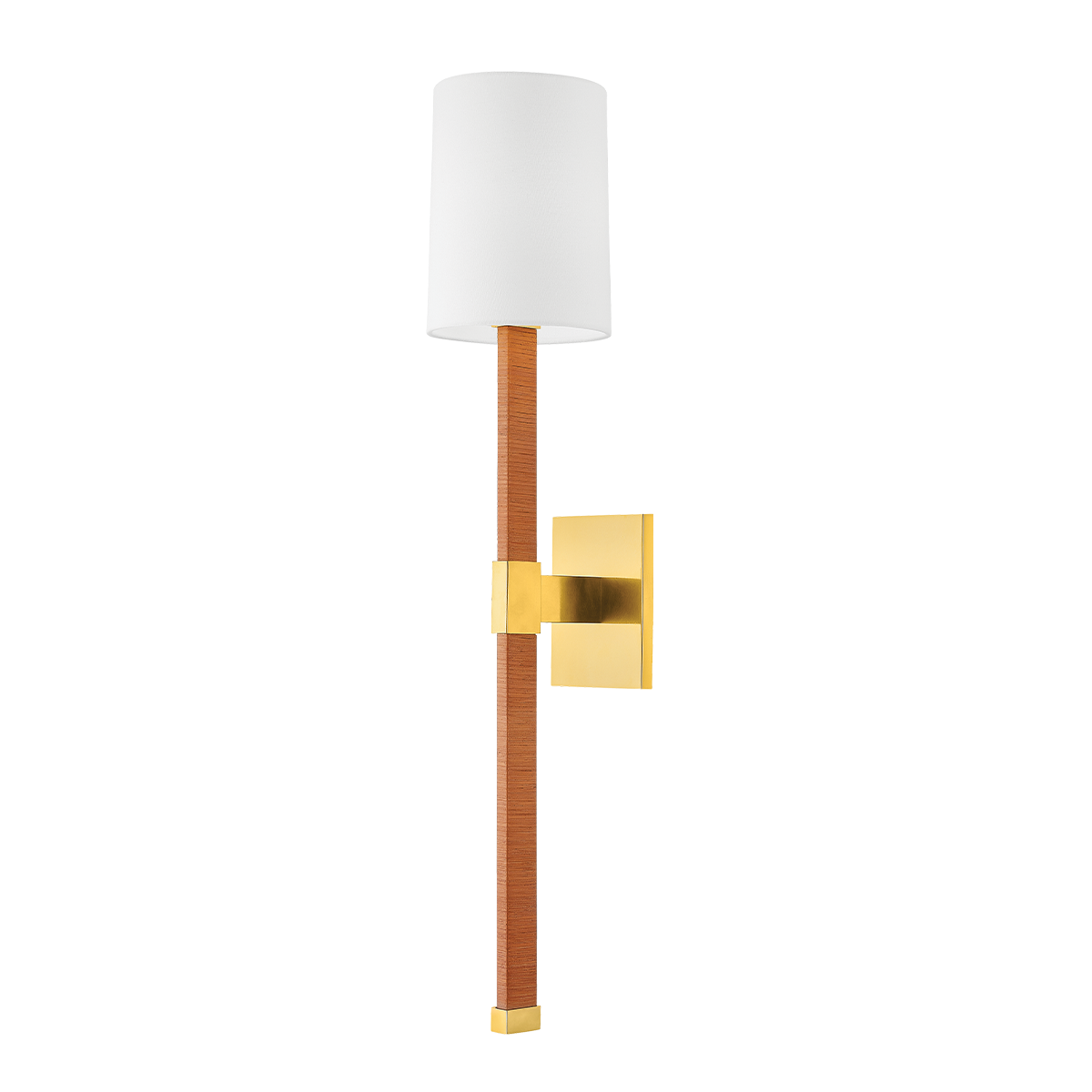 Minnetonka Sconce 30.75" H by Hudson Valley Lighting in Aged Brass with Linen Shade - Dimmable Wall Light