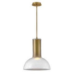 Ombra 19" Large Pendant Light by Fredrick Ramond - Cased Opal/Smoked Glass, Dimmable, LED Compatible